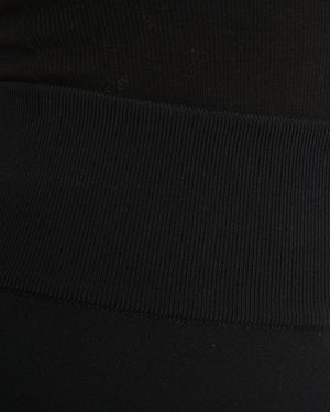 Alaia Black Leggings with Zip Split Detail Size FR 34 (UK 6)