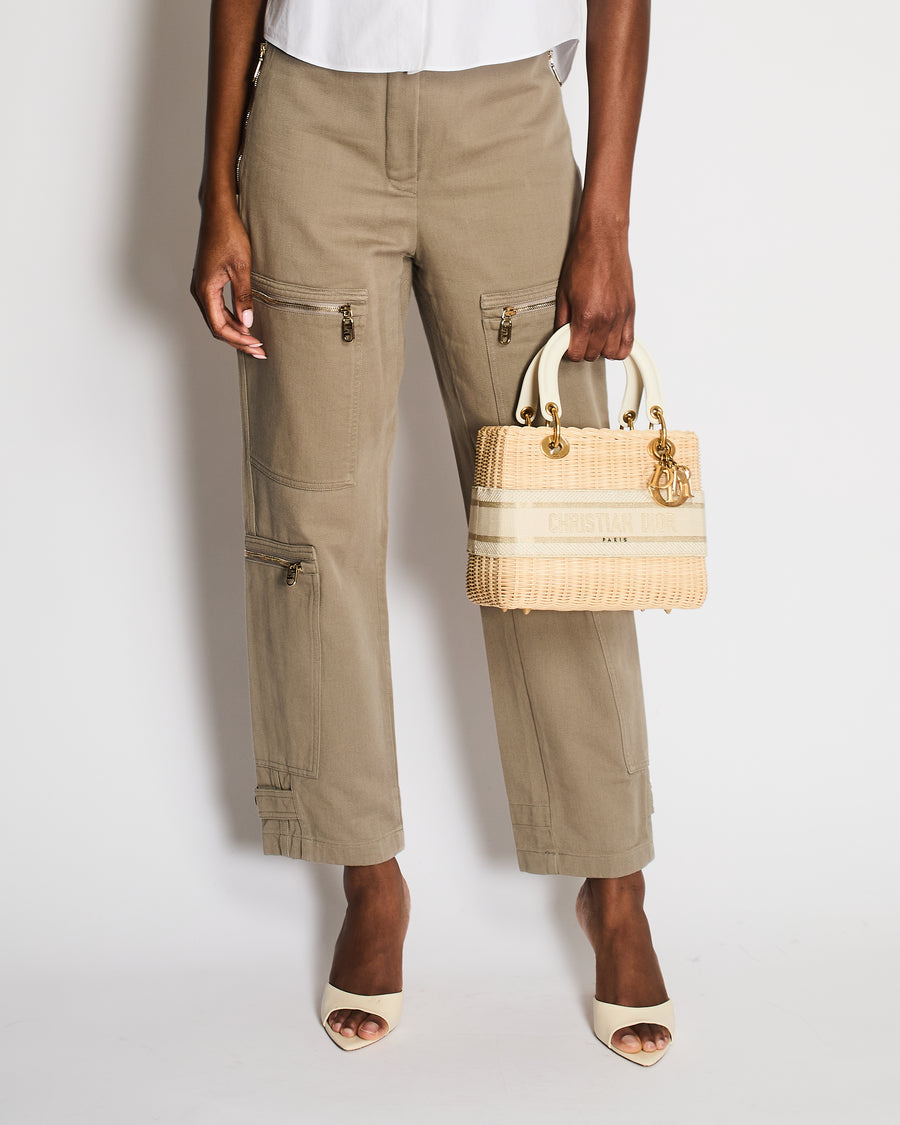 Fendi Grey Cargo Trousers with Logo Zipper Details Size IT 38 (UK 6) RRP £1,350