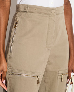 Fendi Grey Cargo Trousers with Logo Zipper Details Size IT 38 (UK 6) RRP £1,350