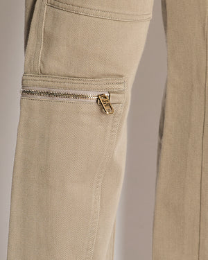 Fendi Grey Cargo Trousers with Logo Zipper Details Size IT 38 (UK 6) RRP £1,350