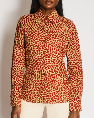 *VINTAGE* Yves Saint Laurent Red Lip Logo Button Down Shirt Size FR 42 (UK 14)