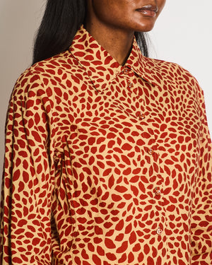 *VINTAGE* Yves Saint Laurent Red Lip Logo Button Down Shirt Size FR 42 (UK 14)