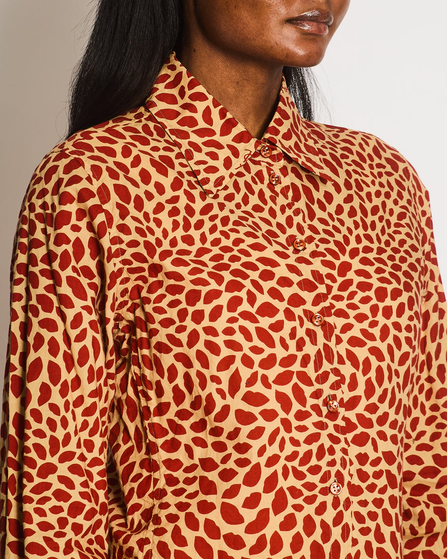 *VINTAGE* Yves Saint Laurent Red Lip Logo Button Down Shirt Size FR 42 (UK 14)
