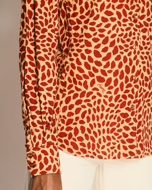 *VINTAGE* Yves Saint Laurent Red Lip Logo Button Down Shirt Size FR 42 (UK 14)