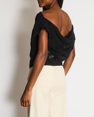 Vivienne Westwood 'Red Label' Black Off-Shoulder Rose Top Size FR 40 (UK 12)