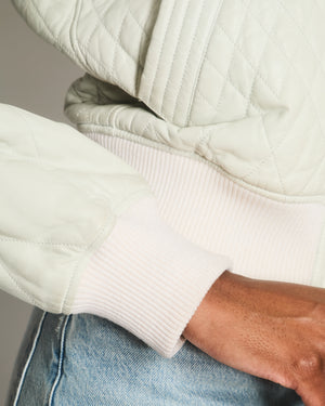 Chanel 05/A Grey Quilted Jacket with Orylag Fur Hood Detail Size FR 38 (UK 10)