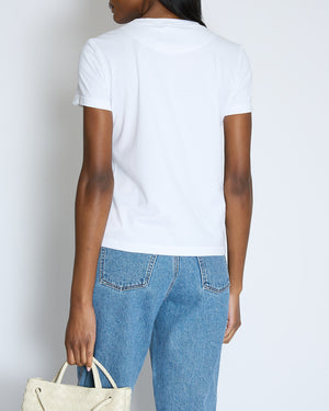 Hermes White Embroidered Pocket T Shirt Size FR 36 (UK 8)