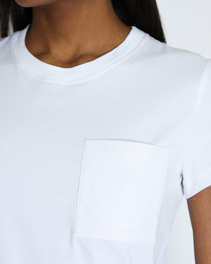 Hermes White Embroidered Pocket T Shirt Size FR 36 (UK 8)