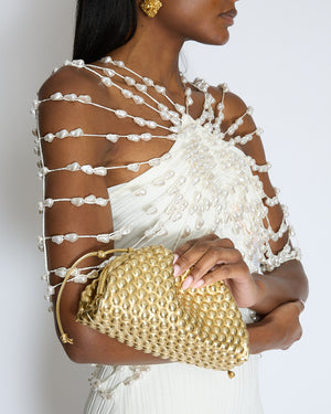 Cult Gaia Cecelia Ribbed Knit Dress with Pearl Details Size XS (UK 6)