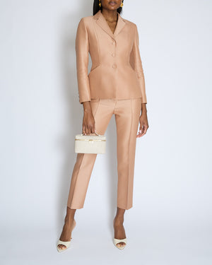 Christian Dior Beige Bar Jacket with Matching Trouser Set Size FR 36 (UK 8)