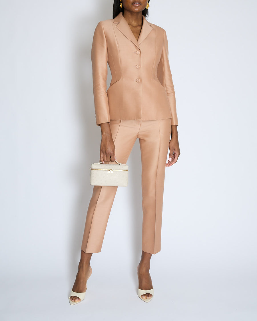 Christian Dior Beige Bar Jacket with Matching Trouser Set Size FR 36 (UK 8)