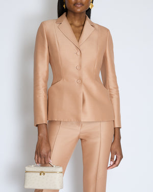 Christian Dior Beige Bar Jacket with Matching Trouser Set Size FR 36 (UK 8)