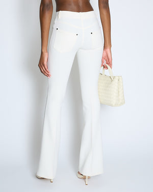 Tom Ford White High-Waisted Flared Trousers Size IT 36 (UK 4)