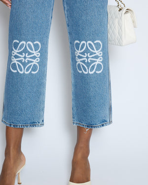 Loewe Blue Stone Wash Anagram Straight Leg Jeans Size FR 38 (UK 10)