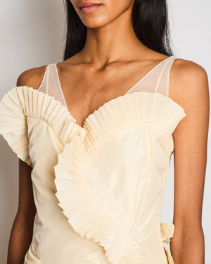 *VERY RARE* Christian Dior by John Galliano Fall 2006 Ivory Ruffle Runway Maxi Dress Size FR 38 (UK 10)