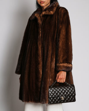 Alexandre Brown Mink Fur Coat Size UK 8/10