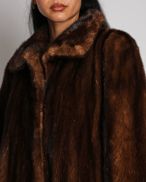 Alexandre Brown Mink Fur Coat Size UK 8/10