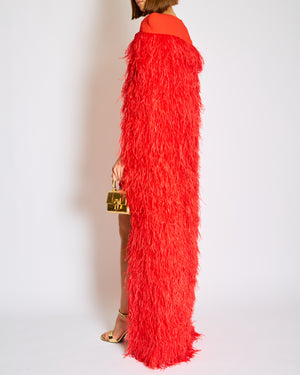 Tom Ford Coral Ostrich Feather Cape Size IT 36 (UK 4)