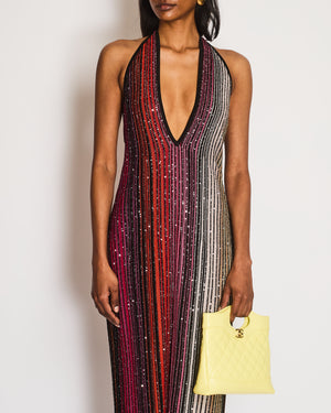 Missoni Red Halter Neck Glitter Maxi Dress Size IT 40 (UK 8)
