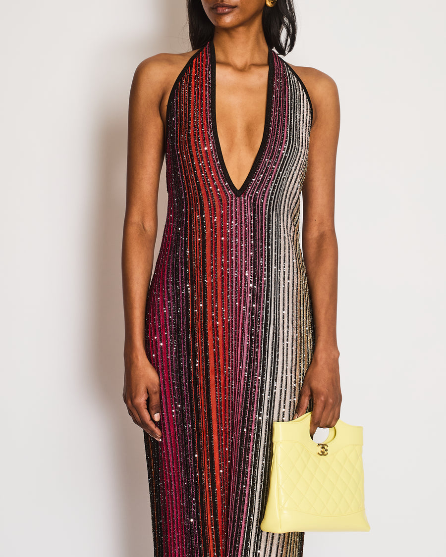 Missoni Red Halter Neck Glitter Maxi Dress Size IT 40 (UK 8)