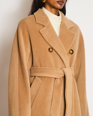 Max Mara Beige Wool Double-Breasted Coat Size IT 34 (UK 4)