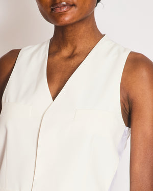 Victoria Beckham White Logo Waistcoat Size UK 8