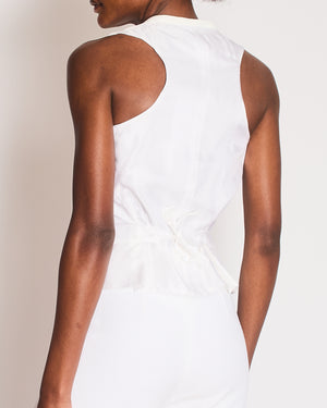 Victoria Beckham White Logo Waistcoat Size UK 8