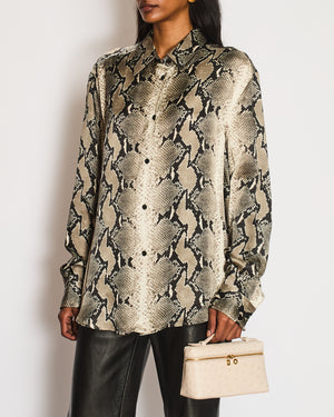 Khaite Grey Snakeskin Print Shirt Size UK 8