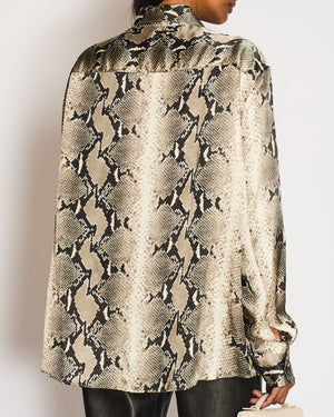 Khaite Grey Snakeskin Print Shirt Size UK 8