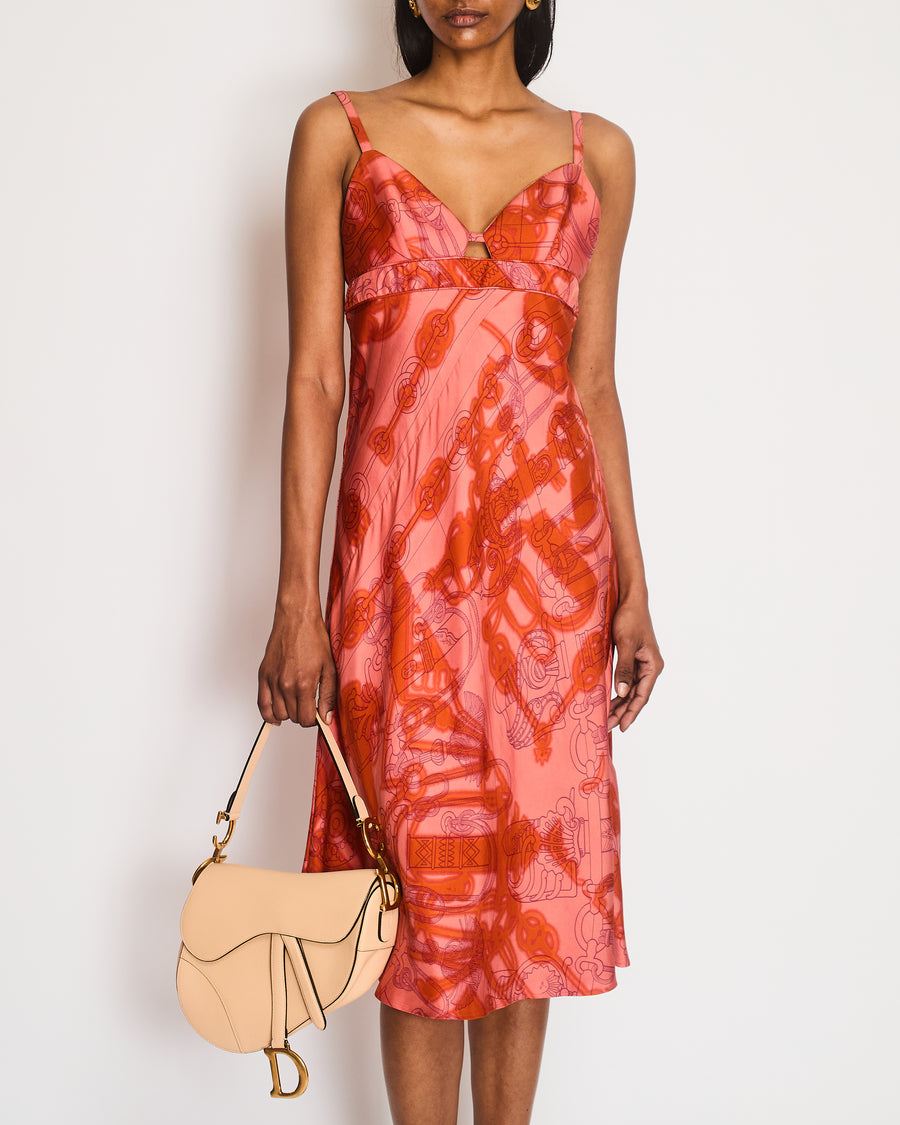 open lace back dress Hermes Cotton Cricket Pattern Dress 34 – LuxUness