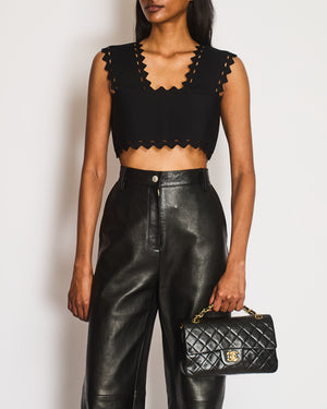 Alaïa Black Laser Cut Vest Top Size FR 40 (UK 12)