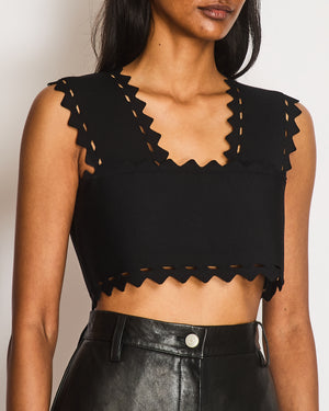 Alaïa Black Laser Cut Vest Top Size FR 40 (UK 12)