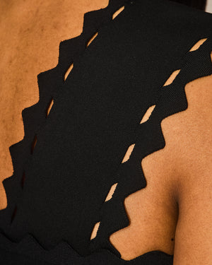 Alaïa Black Laser Cut Vest Top Size FR 40 (UK 12)