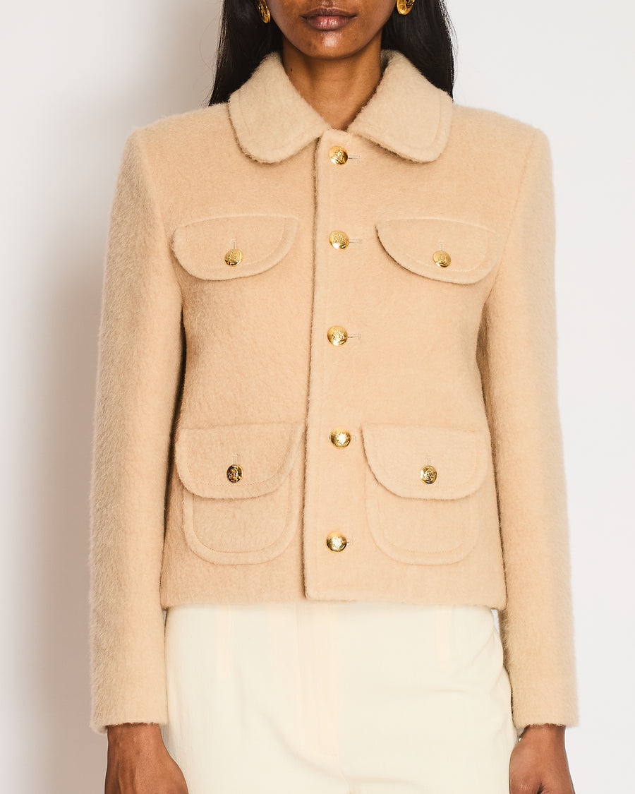 Celine Beige Button Down Jacket with Pocket Detail Size FR 36  (UK 8)