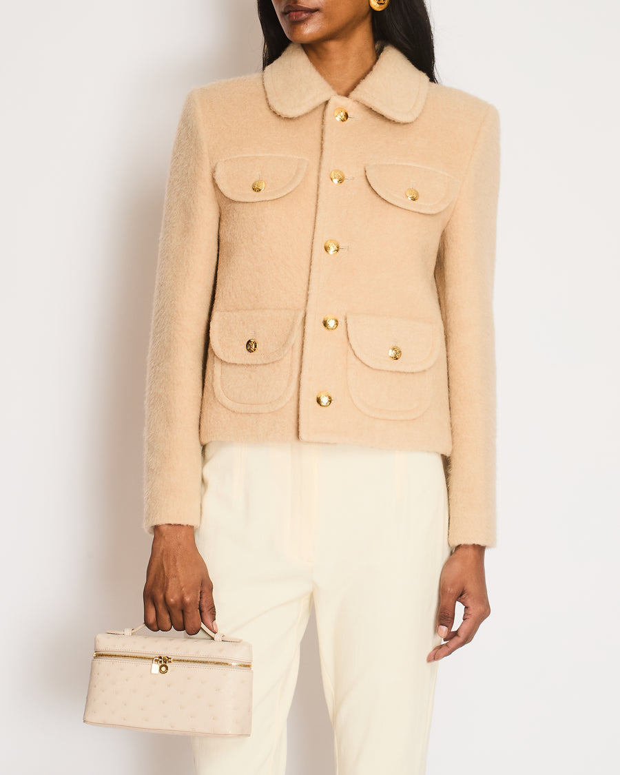 Celine Beige Button Down Jacket with Pocket Detail Size FR 36  (UK 8)