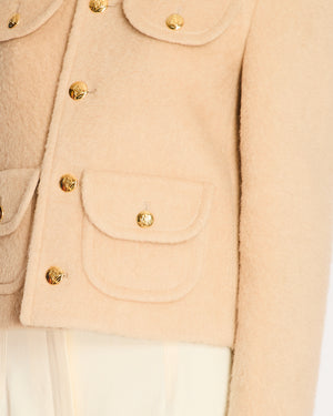 Celine Beige Button Down Jacket with Pocket Detail Size FR 36  (UK 8)