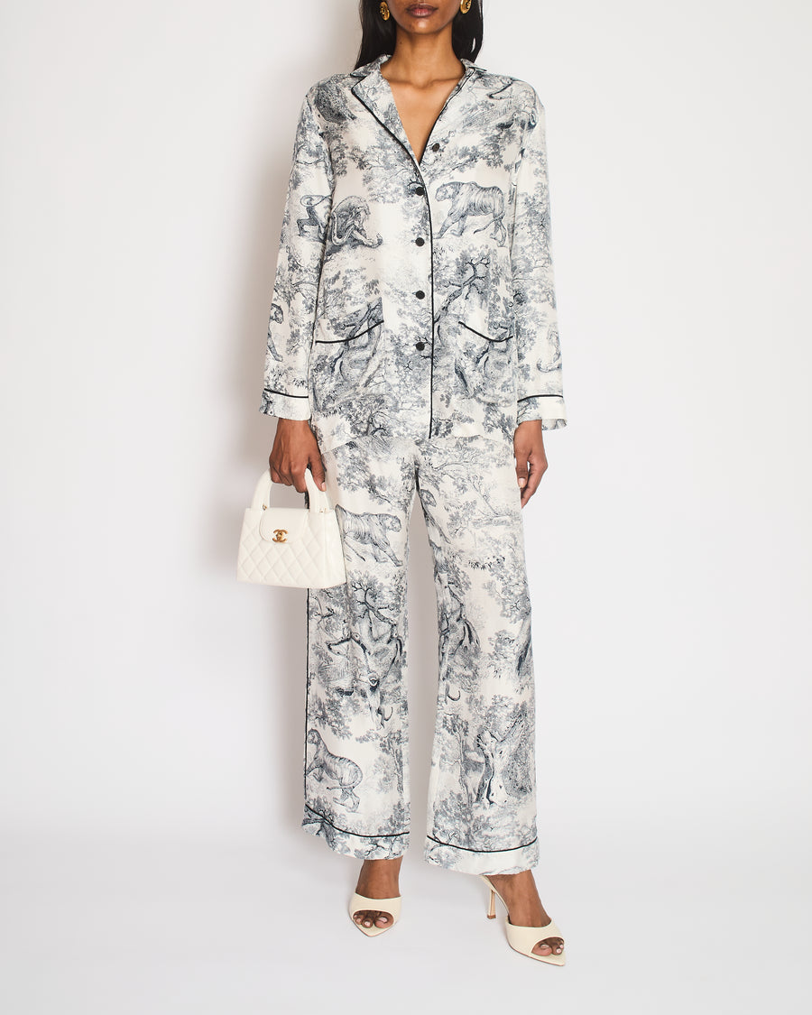 Christian Dior White Toile Du Jouy Two-Piece Set Size FR 36 (UK 8)