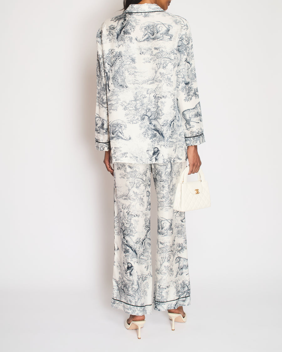 Christian Dior White Toile Du Jouy Two-Piece Set Size FR 36 (UK 8)