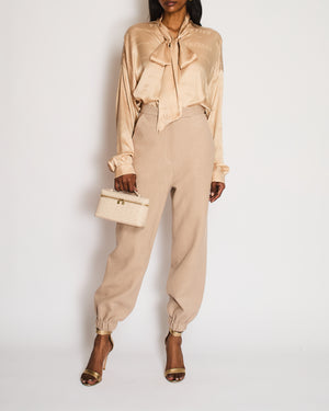 The Frankie Shop Wool Beige Cuffed Trousers Size XS (UK 6)