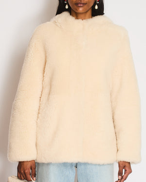Loro Piana Light Beige Shearling and Lambskin Reversible Jacket IT 38 (UK 6)
