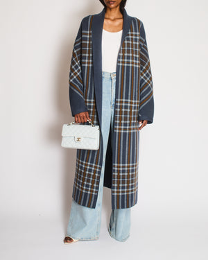 Loro Piana Dusty Blue Baby Cashmere Reversible Coat with Belt and Pockets Size S (UK 8)