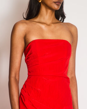 David Koma Red Asymmetrical Sleeveless Gown with Panel Skirt Size UK 8 RRP £1,250