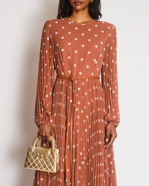 zimmermann brown polka dot dress Zimmermann Polka-dot Print Silk Dress in Brown