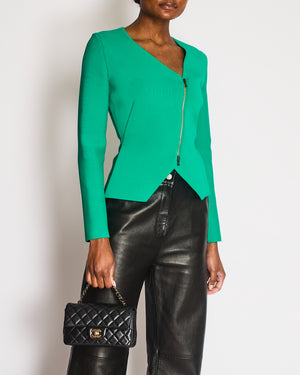 Roland Mouret Green Asymmetric Long Sleeve Jacket Size FR 36 (UK 8)