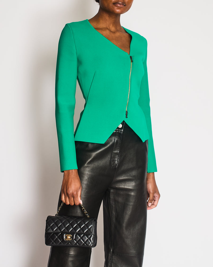 Roland Mouret Green Asymmetric Long Sleeve Jacket Size FR 36 (UK 8)