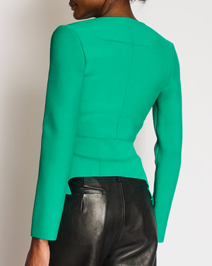 Roland Mouret Green Asymmetric Long Sleeve Jacket Size FR 36 (UK 8)