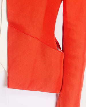 Roland Mouret Orange Structured Jacket with Open-Back Detail Size XS (UK 6)
