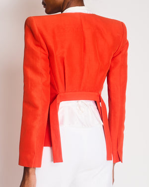 Roland Mouret Orange Structured Jacket with Open-Back Detail Size XS (UK 6)