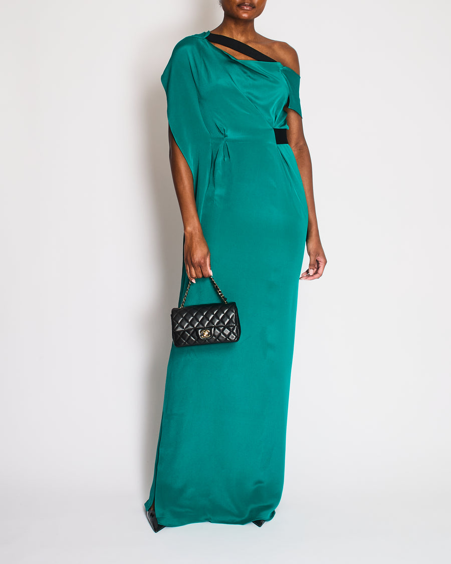 Roland Mouret Green One-Shoulder Maxi Dress with Band Detail Size FR 36 (UK 8)