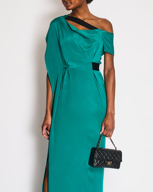Roland Mouret Green One-Shoulder Maxi Dress with Band Detail Size FR 36 (UK 8)